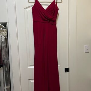 Dave & Johnny Deep Red Maxi Dress